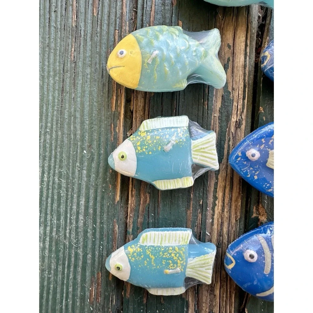 Fish Candles 7 Floating Tropical Fish Ocean Reef Theme Decor  Colorful  Sealed A